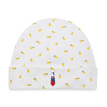 Slovenia Tie – Flaggendesign - Baby Premium Organic Mütze - Weiß/Zitronengelb - Vorne