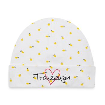 Trauzeugin Herz Junggesellenabschied - Baby Premium Organic Mütze - Weiß/Zitronengelb - Vorne