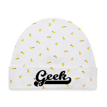 geek - Baby Premium Organic Mütze - Weiß/Zitronengelb - Vorne