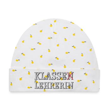 Klassen Lehrerin - Baby Premium Organic Mütze - Weiß/Zitronengelb - Vorne