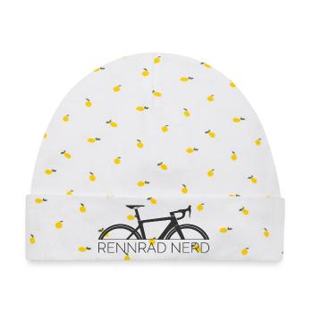 rennrad nerd fahrrad etappe tour Logo race Symbol - Baby Premium Organic Mütze - Weiß/Zitronengelb - Vorne