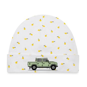 Defender Doppelkabine - Baby Premium Organic Mütze - Weiß/Zitronengelb - Vorne