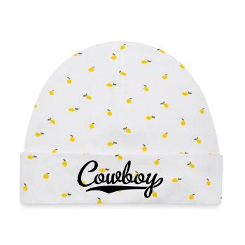 Cowboy - Baby Premium Organic Mütze - Weiß/Zitronengelb - Vorne