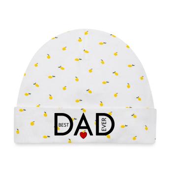 Best Dad ever - Baby Premium Organic Mütze - Weiß/Zitronengelb - Vorne