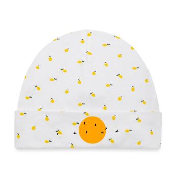 Wildgänse Kraniche Frühling - Baby Premium Organic Mütze - Weiß/Zitronengelb - Vorne