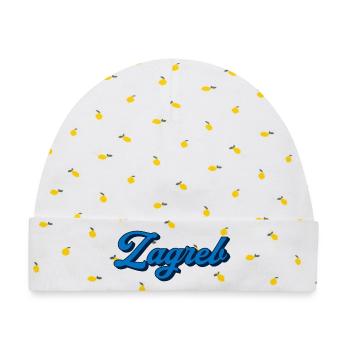 Zagreb Script Logo Stil - Baby Premium Organic Mütze - Weiß/Zitronengelb - Vorne