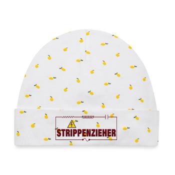 STRIPPENZIEHER - Baby Premium Organic Mütze - Weiß/Zitronengelb - Vorne