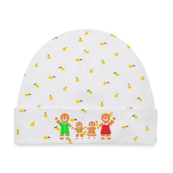 Lebkuchen Weihnachten Lebkuchenmann Gingerbread - Baby Premium Organic Mütze - Weiß/Zitronengelb - Vorne