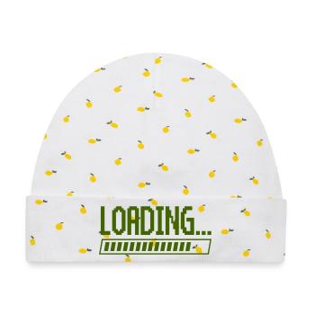 Ladebalken Pixel-Design - Baby Premium Organic Mütze - Weiß/Zitronengelb - Vorne