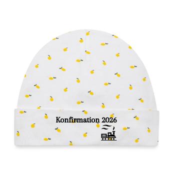 Konfirmation 2026 Glaube Symbol Zug - Baby Premium Organic Mütze - Weiß/Zitronengelb - Vorne