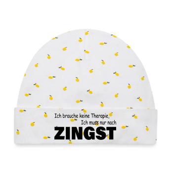 Therapie ZINGST - Baby Premium Organic Mütze - Weiß/Zitronengelb - Vorne