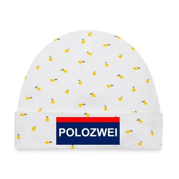 PoloZwei auto wagen Oldtimer oida - Baby Premium Organic Mütze - Weiß/Zitronengelb - Vorne