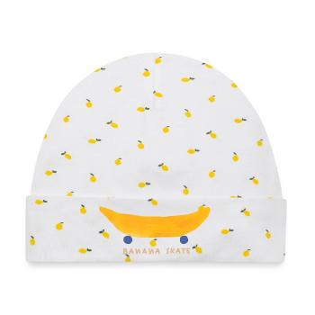 Banane Lustige Frucht Illustration - Baby Premium Organic Mütze - Weiß/Zitronengelb - Vorne