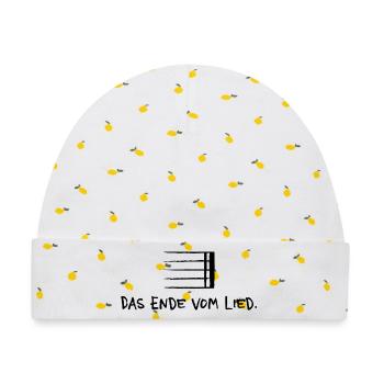 Das Ende vom Lied – Musik Spruch doppeldeutig - Baby Premium Organic Mütze - Weiß/Zitronengelb - Vorne