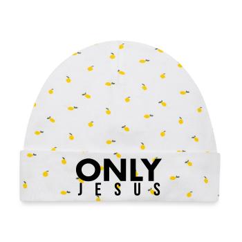 Only Jesus - Baby Premium Organic Mütze - Weiß/Zitronengelb - Vorne