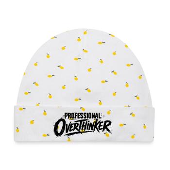 PROFESSIONAL OVERTHINKER Grunge - Baby Premium Organic Mütze - Weiß/Zitronengelb - Vorne