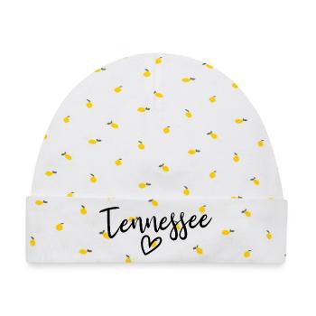 Tennessee Heart Women's Love Tennessee - Baby Premium Organic Mütze - Weiß/Zitronengelb - Vorne