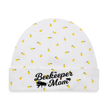 Imkerin Mutter - Baby Premium Organic Mütze - Weiß/Zitronengelb - Vorne