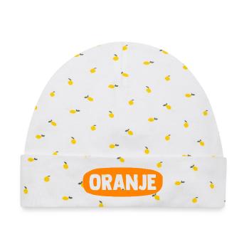 Oranje - Nederland - Niederlande - Netherlands - Baby Premium Organic Mütze - Weiß/Zitronengelb - Vorne
