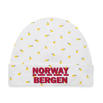 Bergen Nordic Bold Crest - Baby Premium Organic Mütze - Weiß/Zitronengelb - Vorne