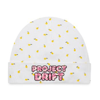 Car Tuning Motiv Project Drift Camo Rosa - Baby Premium Organic Mütze - Weiß/Zitronengelb - Vorne