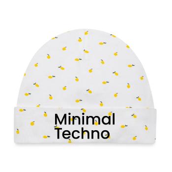 Minimaler Techno - Baby Premium Organic Mütze - Weiß/Zitronengelb - Vorne