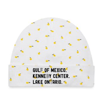Lake Ontario Golf von Mexiko Kennedy Center Das - Baby Premium Organic Mütze - Weiß/Zitronengelb - Vorne