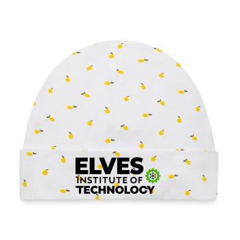 Elfen-Technik-Institut Logo - Baby Premium Organic Mütze - Weiß/Zitronengelb - Vorne