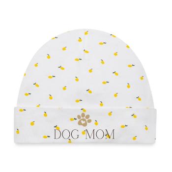 Dog Mom - Hundemama mit Herz, Geschenk Hundebesitz - Baby Premium Organic Mütze - Weiß/Zitronengelb - Vorne