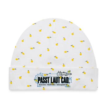 Passt laut CAD - Baby Premium Organic Mütze - Weiß/Zitronengelb - Vorne