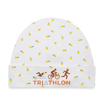 Triathlon Logo - Baby Premium Organic Mütze - Weiß/Zitronengelb - Vorne