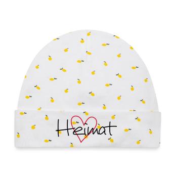 Heimat Herz - Baby Premium Organic Mütze - Weiß/Zitronengelb - Vorne