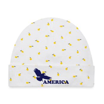 Amerika - America - USA - Baby Premium Organic Mütze - Weiß/Zitronengelb - Vorne