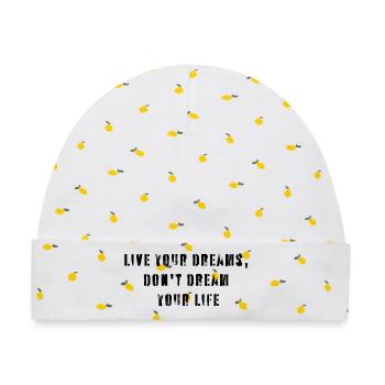 Live your dream - Baby Premium Organic Mütze - Weiß/Zitronengelb - Vorne