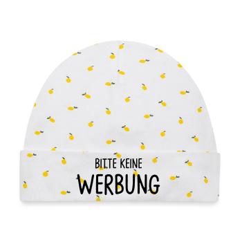 Bitte keine Werbung - Baby Premium Organic Mütze - Weiß/Zitronengelb - Vorne