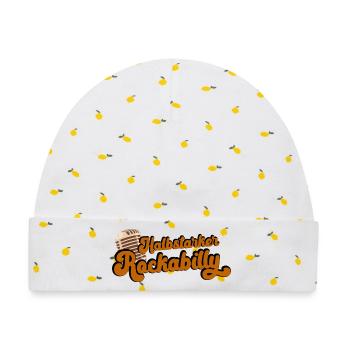 Halbstarker Rockabilly - Baby Premium Organic Mütze - Weiß/Zitronengelb - Vorne