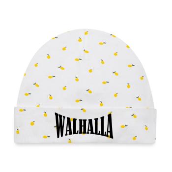 walhalla viking wikinger shirt - Baby Premium Organic Mütze - Weiß/Zitronengelb - Vorne