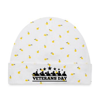 Emblem Veterans Day - Baby Premium Organic Mütze - Weiß/Zitronengelb - Vorne