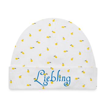 Liebling - Baby Premium Organic Mütze - Weiß/Zitronengelb - Vorne