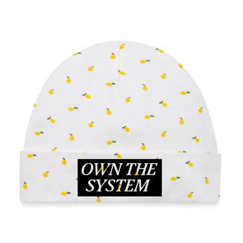 Own the System - Das eigene System - Baby Premium Organic Mütze - Weiß/Zitronengelb - Vorne