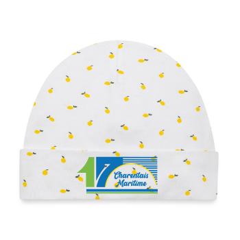 Charentais Maritim - Baby Premium Organic Mütze - Weiß/Zitronengelb - Vorne