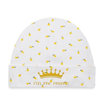 I'm the prince - Baby Premium Organic Mütze - Weiß/Zitronengelb - Vorne
