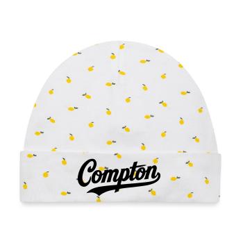 Compton Shirt Retro Vintage Old school Rap hip hop - Baby Premium Organic Mütze - Weiß/Zitronengelb - Vorne