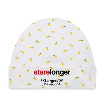 Starr länger. Ich erkläre jede Sekunde! - Baby Premium Organic Mütze - Weiß/Zitronengelb - Vorne