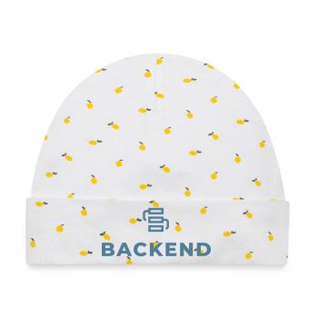 Backend-Verknüpfung Logo - Baby Premium Organic Mütze - Weiß/Zitronengelb - Vorne