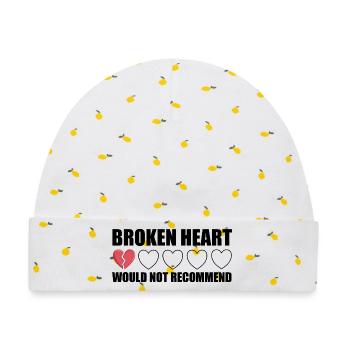 Broken Heart würde Anti Valentine nicht empfehlen - Baby Premium Organic Mütze - Weiß/Zitronengelb - Vorne