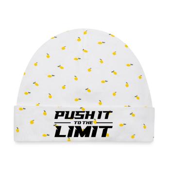 Push It To The Limit - Baby Premium Organic Mütze - Weiß/Zitronengelb - Vorne