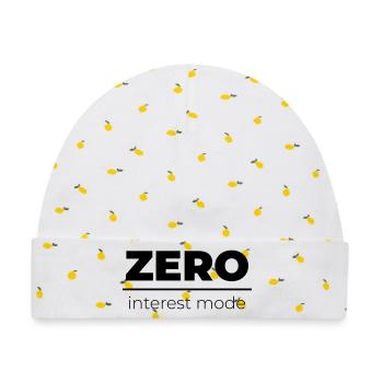 Zero Interest Mode | Minimal Statement - Baby Premium Organic Mütze - Weiß/Zitronengelb - Vorne