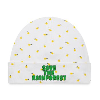 save the rainforest - Baby Premium Organic Mütze - Weiß/Zitronengelb - Vorne