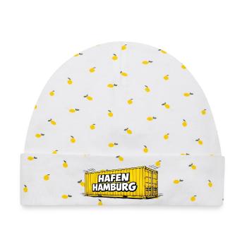 Hafen Hamburg Container - Baby Premium Organic Mütze - Weiß/Zitronengelb - Vorne
